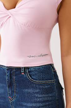 TWIST FRONT CAP SLEEVE TOP, image 4