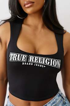 SQUARE NECK LOGO TANK TOP, image 1