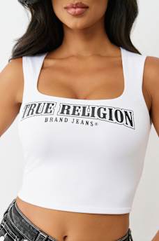 SQUARE NECK LOGO TANK TOP, image 1