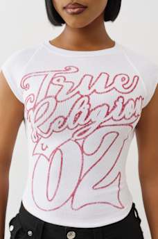 SPORTY RAGLAN RIBBED TOP, image 1