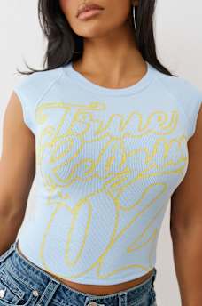 SPORTY RAGLAN RIBBED TOP, image 1