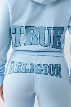 EMBROIDERED TERRY V NOTCH HOODIE, image 6