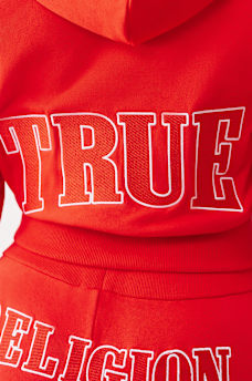 EMBROIDERED TERRY V NOTCH HOODIE, image 6