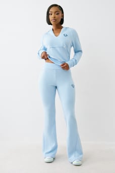 JOEY TERRY EMBROIDERED FLARE SWEATPANT, image 2