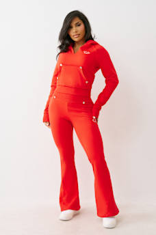 JOEY TERRY EMBROIDERED FLARE SWEATPANT, image 2