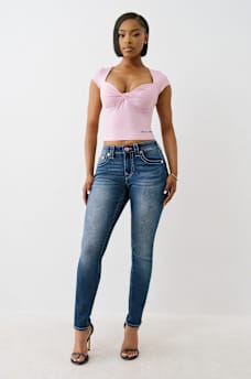 JENNIE MID RISE BUDDHA POCKET CURVY SKINNY JEAN, image 2