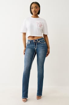 BILLIE CRYSTAL HORSESHOE SUPER T STRAIGHT JEAN, image 3