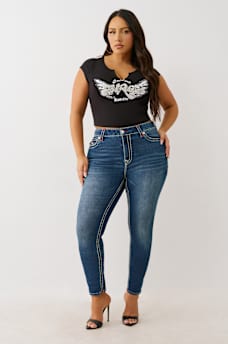 PLUS JENNIE MID RISE SUPER T CURVY SKINNY JEAN, image 2