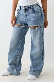 BOBBI CRYSTAL CUTOUT BIG T BAGGY JEAN, image 3