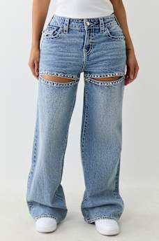 BOBBI CRYSTAL CUTOUT BIG T BAGGY JEAN, image 1
