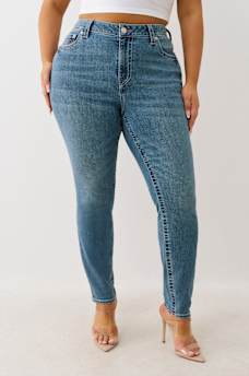 PLUS JENNIE ‘I LOVE TRUE RELIGION’ MID RISE CURVY SKINNY JEAN, image 2