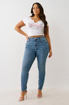 PLUS JENNIE ‘I LOVE TRUE RELIGION’ MID RISE CURVY SKINNY JEAN, image 3