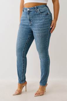 PLUS JENNIE ‘I LOVE TRUE RELIGION’ MID RISE CURVY SKINNY JEAN, image 4