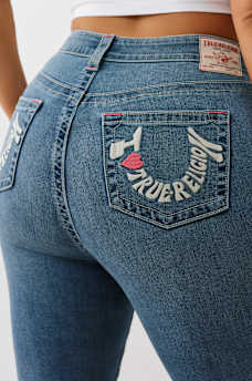 PLUS JENNIE ‘I LOVE TRUE RELIGION’ MID RISE CURVY SKINNY JEAN, image 1