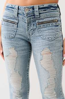 BECCA DISTRESSED ZIP POCKET BOOTCUT JEAN, image 5