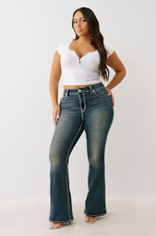 PLUS BECCA MID RISE BIG T BOOTCUT JEAN, image 2