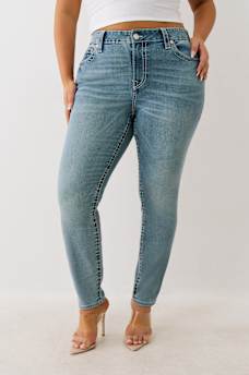 PLUS JENNIE MID RISE BIG T BRAIDED HORSESHOE CURVY SKINNY JEAN, image 2