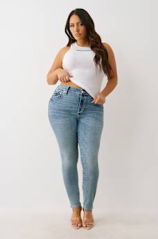PLUS JENNIE MID RISE BIG T BRAIDED HORSESHOE CURVY SKINNY JEAN, image 3