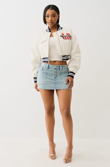  'I LOVE TRUE RELIGION' CROPPED VARSITY JACKET, image 3
