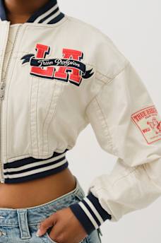  'I LOVE TRUE RELIGION' CROPPED VARSITY JACKET, image 5