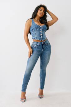 DENIM BUSTIER TOP, image 3