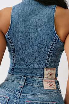 DENIM BUSTIER TOP, image 6
