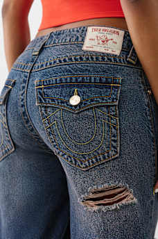 DISTRESSED MID RISE RELAXED STRAIGHT JEAN, image 4