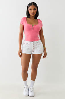 BUTTON UP MID RISE SHORT, image 3