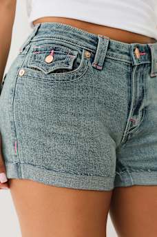 JENNIE ‘I LOVE TRUE RELIGION’ ROLLED SHORT, image 6