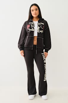 RETRO BIG T BOYFRIEND ZIP HOODIE, image 2