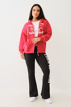 RETRO BIG T BOYFRIEND ZIP HOODIE, image 2