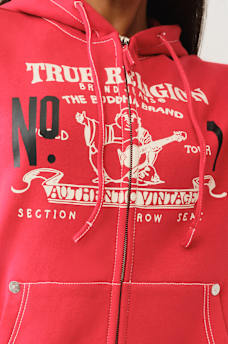 RETRO BIG T BOYFRIEND ZIP HOODIE, image 4