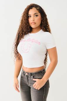CRYSTAL LOGO SHORT SLEEVE BABY TEE, image 2