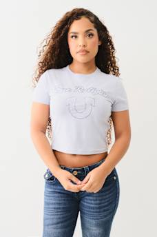 CRYSTAL LOGO SHORT SLEEVE BABY TEE, image 1