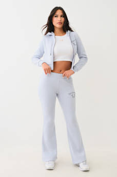 CRYSTAL LOGO CROP ZIP HOODIE, image 3