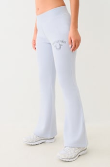 CRYSTAL LOGO MID RISE BOOTCUT SWEAT PANT, image 3