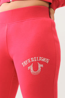 CRYSTAL LOGO MID RISE BOOTCUT SWEAT PANT, image 4