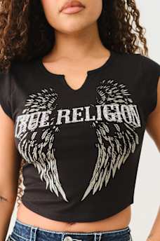 CRYSTAL LOGO WINGED NOTCH BABY TEE, image 4