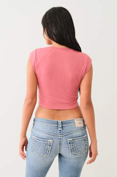 CRYSTAL LOGO WINGED NOTCH BABY TEE, image 3