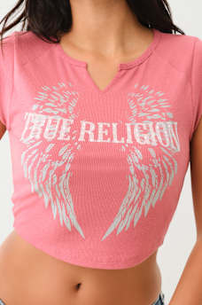 CRYSTAL LOGO WINGED NOTCH BABY TEE, image 4