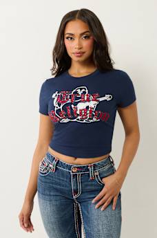 CRYSTAL LOGO BUDDHA BABY TEE, image 1