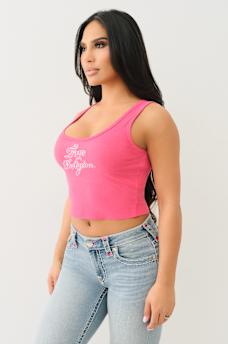 CRYSTAL LOGO RAW HEM TANK, image 4