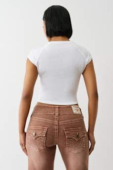 RIBBED BUDDHA LOGO NOTCH BABY TEE, image 5