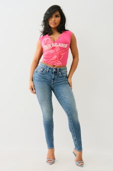 RIBBED BUDDHA LOGO NOTCH BABY TEE, image 2