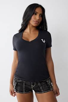 CRYSTAL WORLD TOUR V NECK TEE, image 2