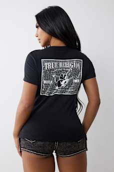 CRYSTAL WORLD TOUR V NECK TEE, image 5