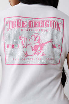 CRYSTAL WORLD TOUR V NECK TEE, image 1