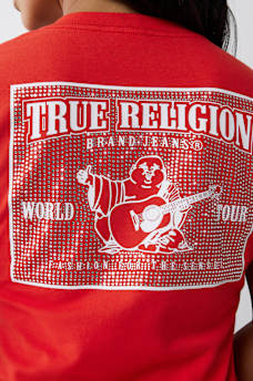 CRYSTAL WORLD TOUR V NECK TEE, image 1