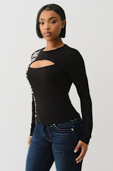 LONG SLEEVE KEYHOLE LOGO TOP, image 3
