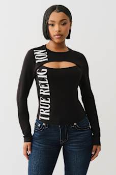 LONG SLEEVE KEYHOLE LOGO TOP, image 1